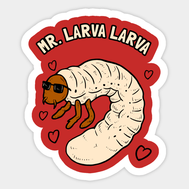 Mr Larva Larva Sticker by dumbshirts